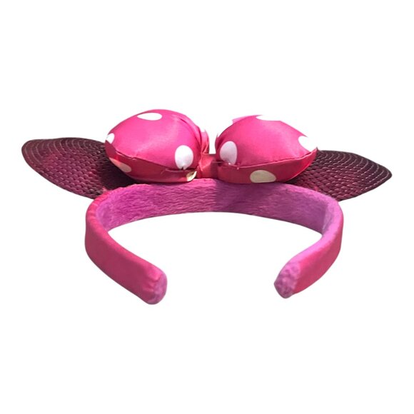 Disney Minnie Mouse Pink Sequins Polka Dot Bow Souvenir Ears - Picture 3 of 4